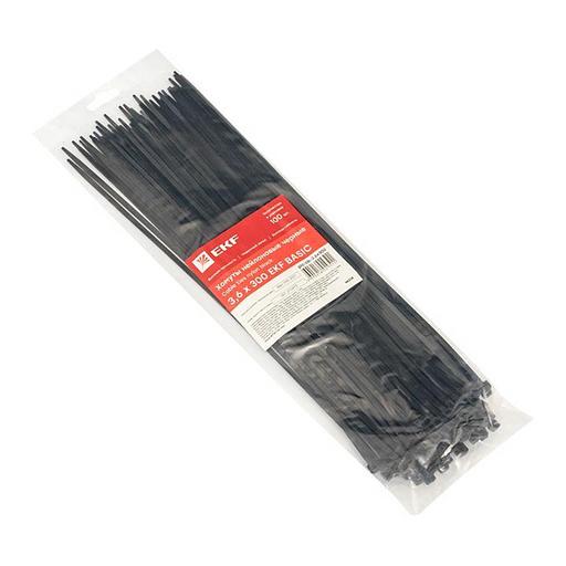 EKF plc-cb-3.6x300 Хомут нейлоновый черный (3,6х300) (100шт.) EKF Basic фото 3