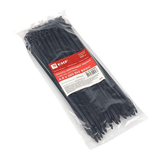 EKF plc-cb-4.8x250 Хомут нейлоновый черный (4,8х250) (100шт.) EKF Basic фото 2
