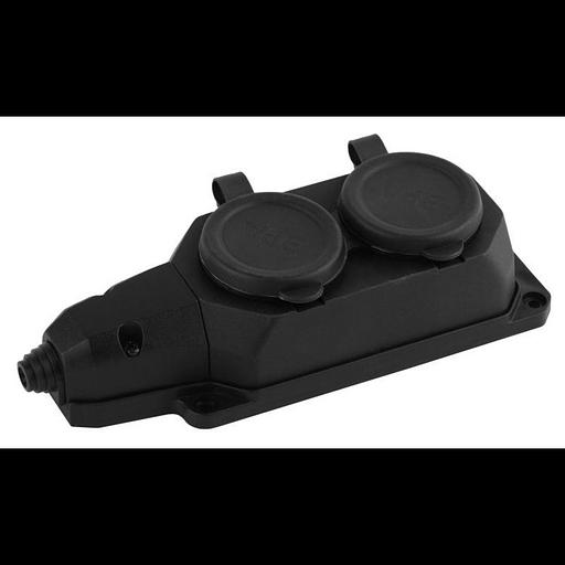 Эра Б0044544 K-2e-B-IP44 Колодка каучуковая с/з 2гн 16A IP44 черная фото 1