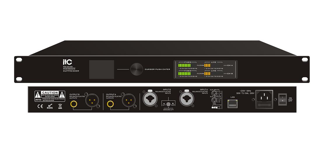 2-канальный подавитель обратной акустической связи ITC Guangdong BaoLun Electronics TS-224D фото 1