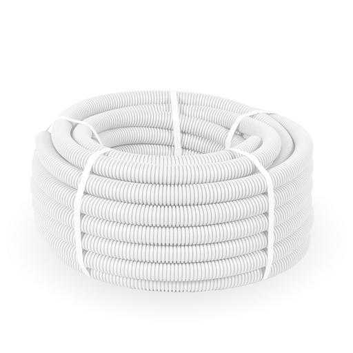 Промрукав PR02.0216 Труба гофрированная ПЛЛ легкая 350 Н безгалогенная (HF) негорючая (НГ) белая с/з д25 (уп. 50 м) фото 2