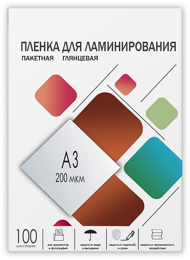 Пленка 303х426 (200 мик) 100 шт. Гелеос Пленка для ламинирования A3, 303х426 (200 мкм) глянцевая 100шт, ГЕЛЕОС [LPA3-200] фото 1