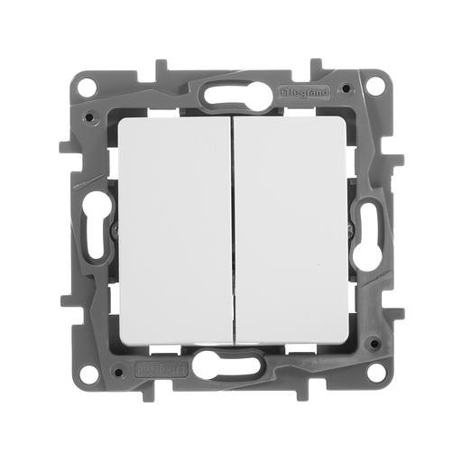 ETIKA Переключатель 2-клавишный, 10AX, бел. Legrand 672212 фото 2