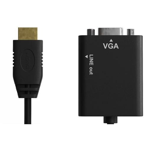 Exegate EX294720RUS Кабель-переходник HDMI-VGA ExeGate EX-HDMIM-VGAM-3.5JackS-3.0 (19M/15M+3.5mm Jack M, 3м) Преобразователь цифрового HDMI сигнала в VGA видео и стерео-аудио фото 1