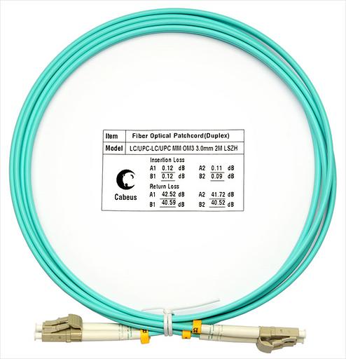 Cabeus FOP-50-LC-LC-2m Шнур оптический duplex LC-LC 50/125mm OM3 2м LSZH (FOP-50-LC-LC-2m) фото 1