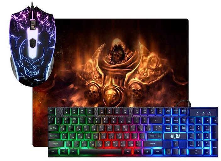 Defender Игровой набор Aura MKP-117 RU,Light [52117] {мышь+клавиатура+ковер} фото 1