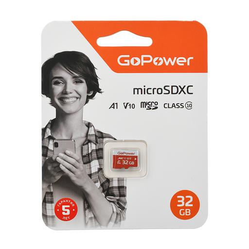 Карта памяти microSD GoPower 32GB Class10 UHS-I (U3) 80 МБ/сек V10 без адаптера GoPower 00-00025680 фото 1