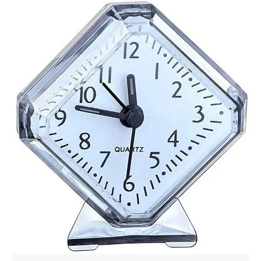 Perfeo Quartz часы-будильник "PF-TC-002", ромб. 7,5*8,5 см, белые фото 1