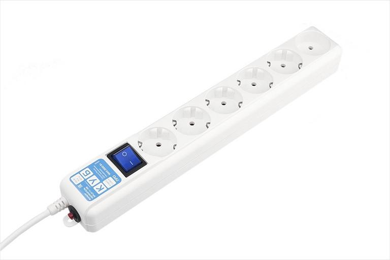 Сетевой фильтр Power Cube Ф-удлинитель, PC PRO, 1,9м, 6р, бел. 16А,SPL(5+1)-16B-P-1,9М (SPL(5+1)-16B-P-1,9М) фото 1