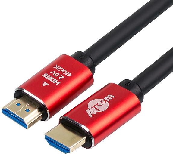 Кабель HDMI 30 m (Red/Gold, в пакете) VER 2.0 ATcom HDMI 2.0 (m) - HDMI 2.0 (m) 30 м (AT5947) фото 1