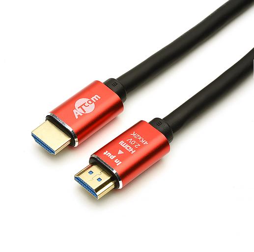 Кабель HDMI 30 m (Red/Gold, в пакете) VER 2.0 ATcom HDMI 2.0 (m) - HDMI 2.0 (m) 30 м (AT5947) фото 2