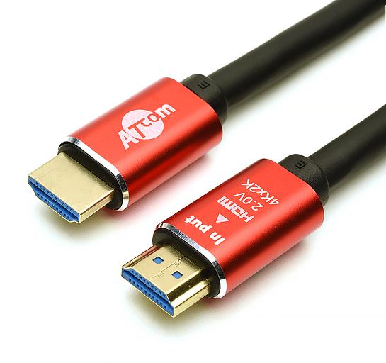 Кабель HDMI 30 m (Red/Gold, в пакете) VER 2.0 ATcom HDMI 2.0 (m) - HDMI 2.0 (m) 30 м (AT5947) фото 3