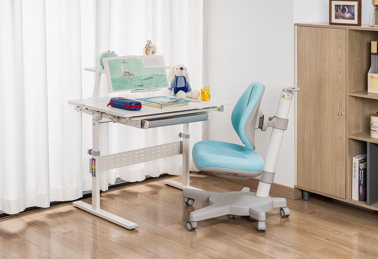 Кресло детское Cactus CS-CHR-3604BL голубой крестов. пластик серый фото 10