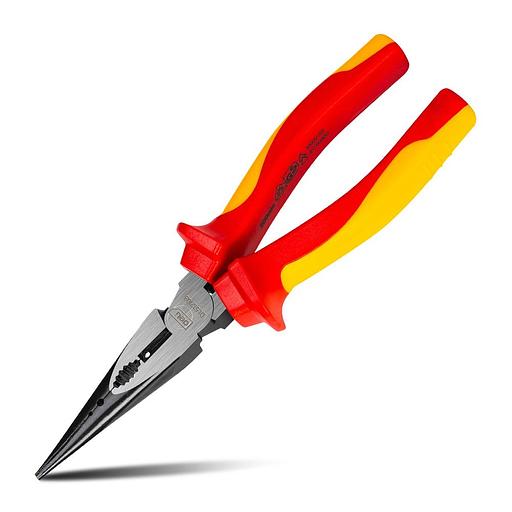 Диэлектрические удлиненные плоскогубцы Deli DL512108 200мм, сталь Cr-V, сертификат VDE для работ под напряжением до 1000 В фото 1