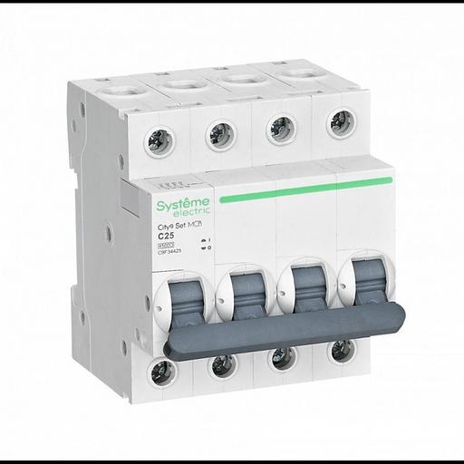 Systeme electric C9F34425 City9 Set Автоматический выключатель (АВ) С 25А 4P 4.5kA 400В фото 1