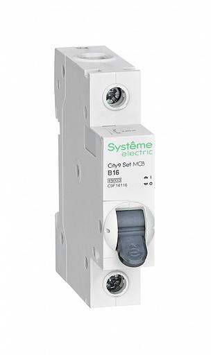 Systeme electric C9F14116 City9 Set Автоматический выключатель (АВ) B 16А 1P 4.5kA 230В фото 1