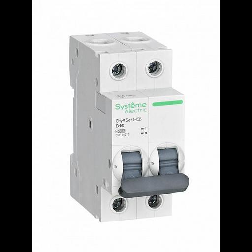 Systeme electric C9F14216 City9 Set Автоматический выключатель (АВ) B 16А 2P 4.5kA 230В фото 1