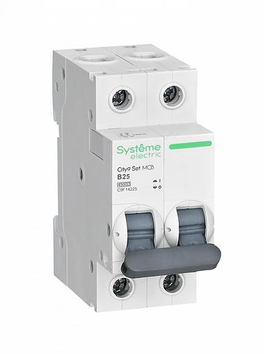 Systeme electric C9F14225 City9 Set Автоматический выключатель (АВ) B 25А 2P 4.5kA 230В фото 1