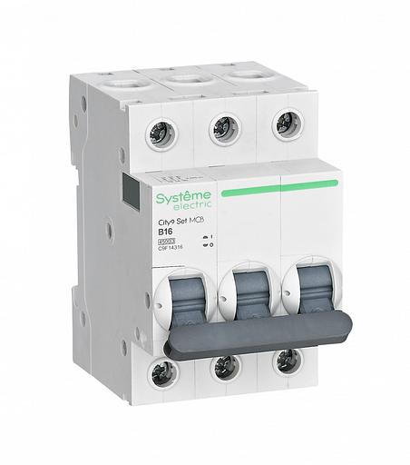 Systeme electric C9F14316 City9 Set Автоматический выключатель (АВ) B 16А 3P 4.5kA 400В фото 1