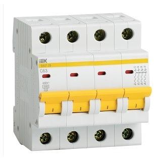 Iek MVA20-4-020-C Авт. выкл.ВА47-29 4Р 20А 4,5кА х-ка С ИЭК фото 1