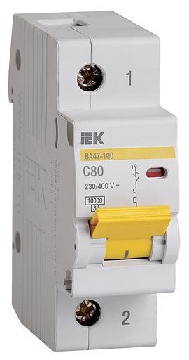 Iek MVA40-1-080-C Авт.выкл. ВА 47-100 1Р 80А 10 кА х-ка С ИЭК фото 1