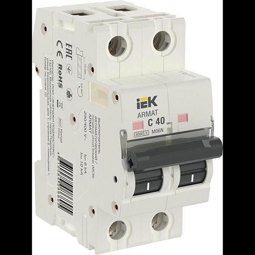 IEK AR-M06N-2-C040 ARMAT Авт. выкл. M06N 2P C 40А фото 1