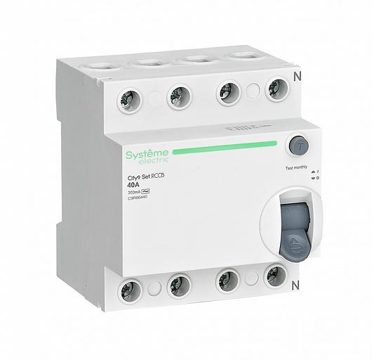 Systeme electric C9R66440 City9 Set Выключатель дифференциального тока (ВДТ) 40А 4P 300мА Тип-AC 400В фото 1