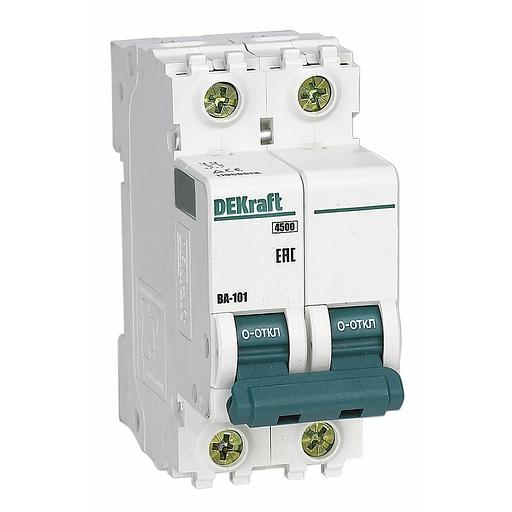 Systeme electric 11063DEK Авт. выкл. 2Р 3А х-ка C ВА-101 4,5кА DEKraft фото 1