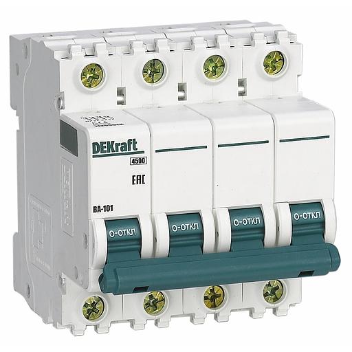 Systeme electric 11092DEK Авт. выкл. 4Р 25А х-ка C ВА-101 4,5кА DEKraft фото 1