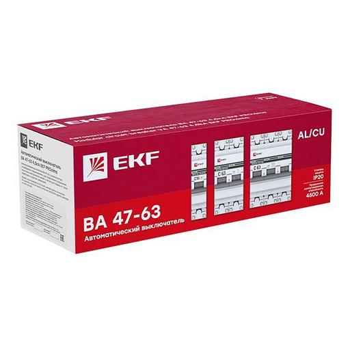 EKF mcb4763-2-63C-pro Автоматический выключатель 2P 63А (C) 4,5kA ВА 47-63 EKF PROxima фото 7