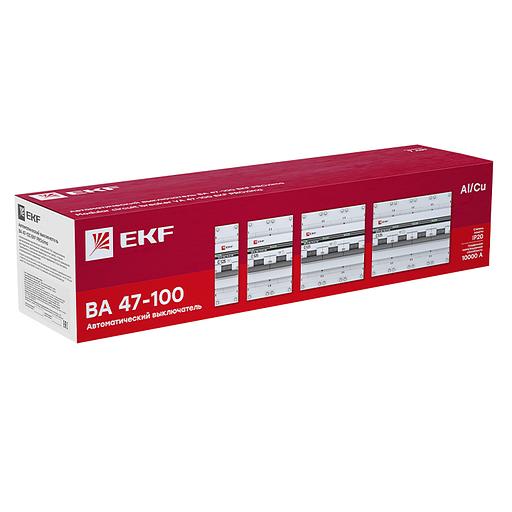 EKF mcb47100-3-100D-pro Автоматический выключатель 3P 100А (D) 10kA ВА 47-100 EKF PROxima фото 2