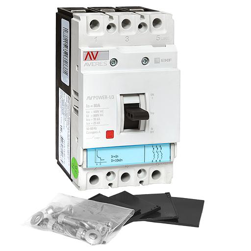 EKF mccb-13-80-TR-av Автоматический выключатель AV POWER-1/3 80А 35kA TR фото 4