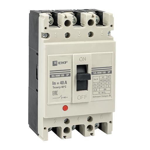 EKF mccb99-100-40m Выключатель автоматический ВА-99М 100/40А 3P 35кА EKF PROxima фото 1