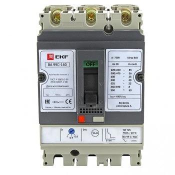 EKF mccb99C-160-160 Выключатель автоматический ВА-99C (Compact NS) 160/160А 3P 36kA EKF PROxima фото 1