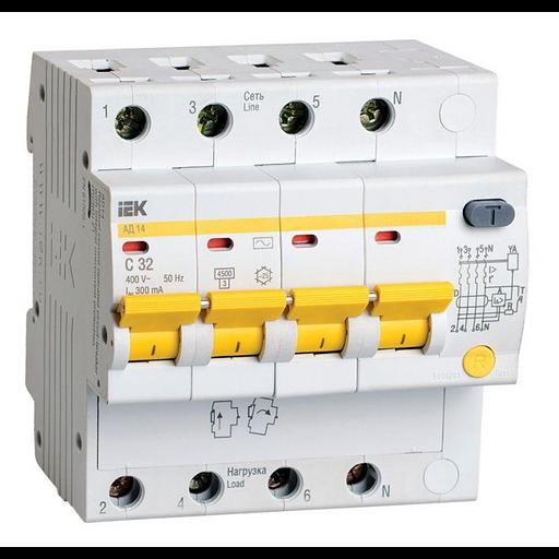 Iek MAD10-4-032-C-300 Диф.автомат АД14 4Р 32А 300мА ИЭК фото 1