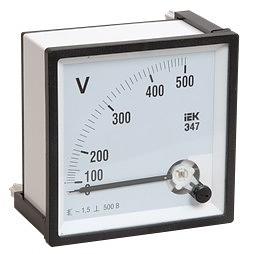 Iek IPV10-6-0500-E Вольтметр Э47 500В кл. точн. 1,5 72х72мм фото 1