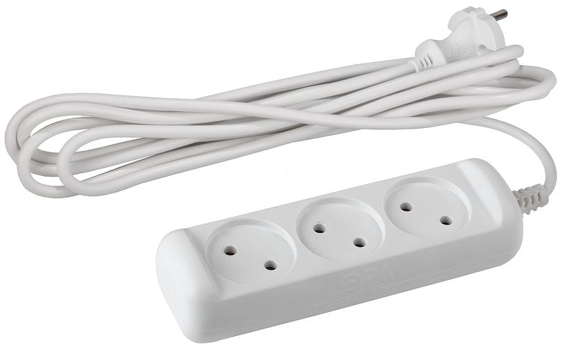 ЭРА Б0028356 Удлинитель U-3-5m-2x1 без заземления 3 гнезда 5 м {полипропилен, 2х1 мм2} фото 1