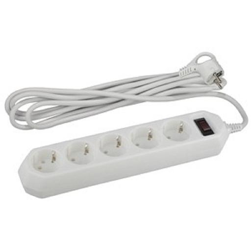 Эра Б0019738 Сетевой фильтр USF-5es-5m-W (белый) с заземл, 3x0,75мм2, с выкл, 5гн, 5м {защита от короткого замыкания, от перегрузки, от импульсных помех} фото 1