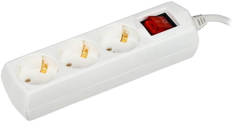Iek WYP10-10-03-05-ZK-G Удлинитель У03В с выключателем 3 места 2P+PE/5м 3х1мм2 10А/250В GENERICA фото 1