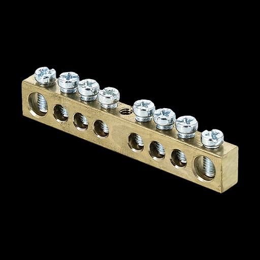 EKF sn0-63-08 Шина PEN "ноль-земля" (6x9 мм) 8 отверстий латунь крепеж по центру EKF PROxima фото 1