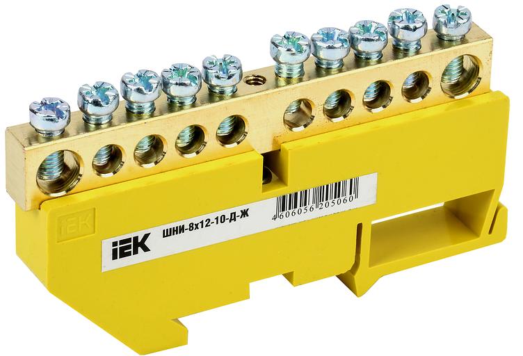 Iek YNN10-812-10D-K05 Шина PE "земля" на DIN-изол ШНИ-8х12-10-Д-Ж ИЭК фото 1