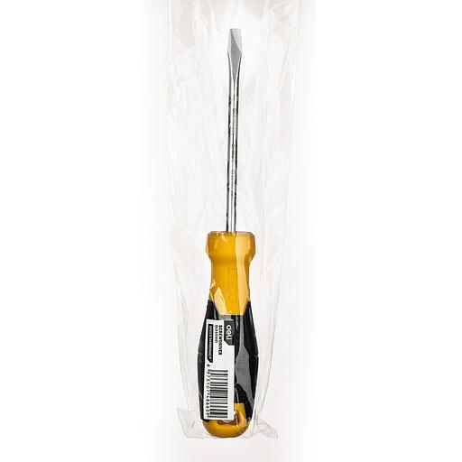 Шлицевая отвертка Deli DL6351001 5х100мм Материал: CR-V. Двухкомпонентная ручка. Хромированная. фото 3