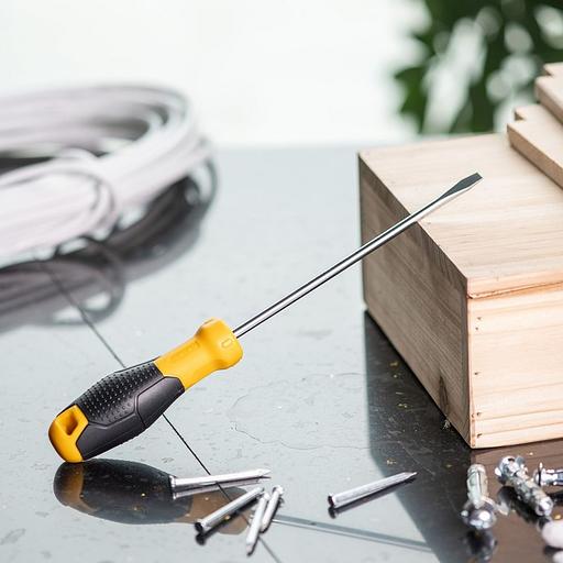 Шлицевая отвертка Deli DL6351501 5х150мм Материал: CR-V. Двухкомпонентная ручка. Хромированная. фото 5