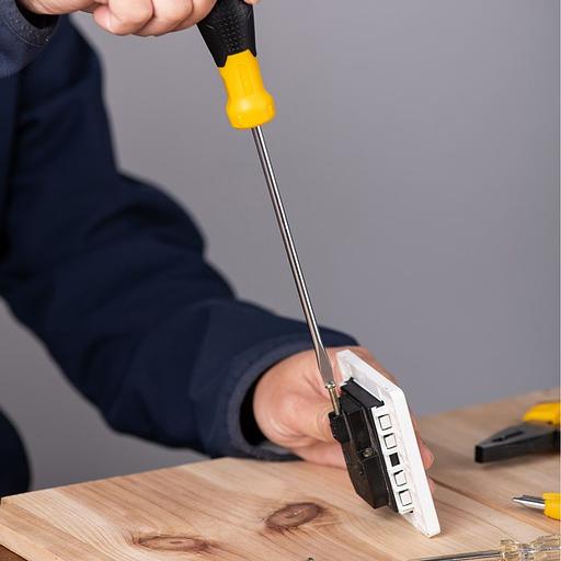 Шлицевая отвертка Deli DL6351501 5х150мм Материал: CR-V. Двухкомпонентная ручка. Хромированная. фото 6