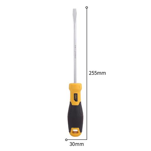 Шлицевая отвертка Deli DL6361501 6х150мм Материал: CR-V. Двухкомпонентная ручка. Хромированная. фото 3