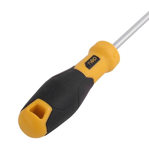 Шлицевая отвертка Deli DL6362001 6х200мм Материал: CR-V. Двухкомпонентная ручка. Хромированная. фото 2