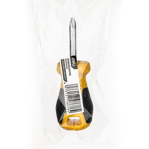 Крестовая отвертка Deli DL636038 PH2x38мм Материал: CR-V. Двухкомпонентная ручка. Хромированная. фото 3