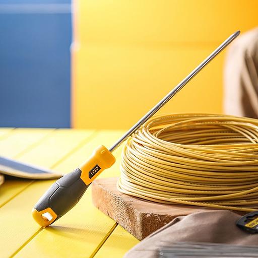 Крестовая отвертка Deli DL636200 PH2x200мм Материал: CR-V. Двухкомпонентная ручка. Хромированная. фото 4