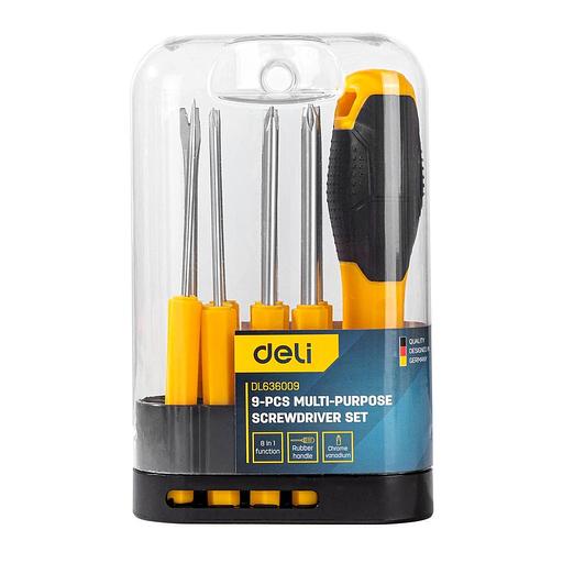 Многофункциональная отвертка 8-в-1 Deli DL636009 биты PH0, PH1, PH2, SL3, SL5, SL6, Y-образная, точечная, сталь Cr-V фото 3