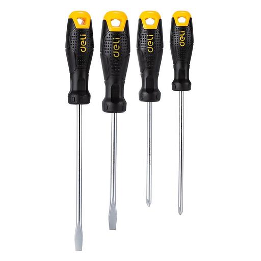 Набор отверток Deli DL620004 4шт SL5x100 + SL6x150 + PH1x100 + PH2x150 фото 1